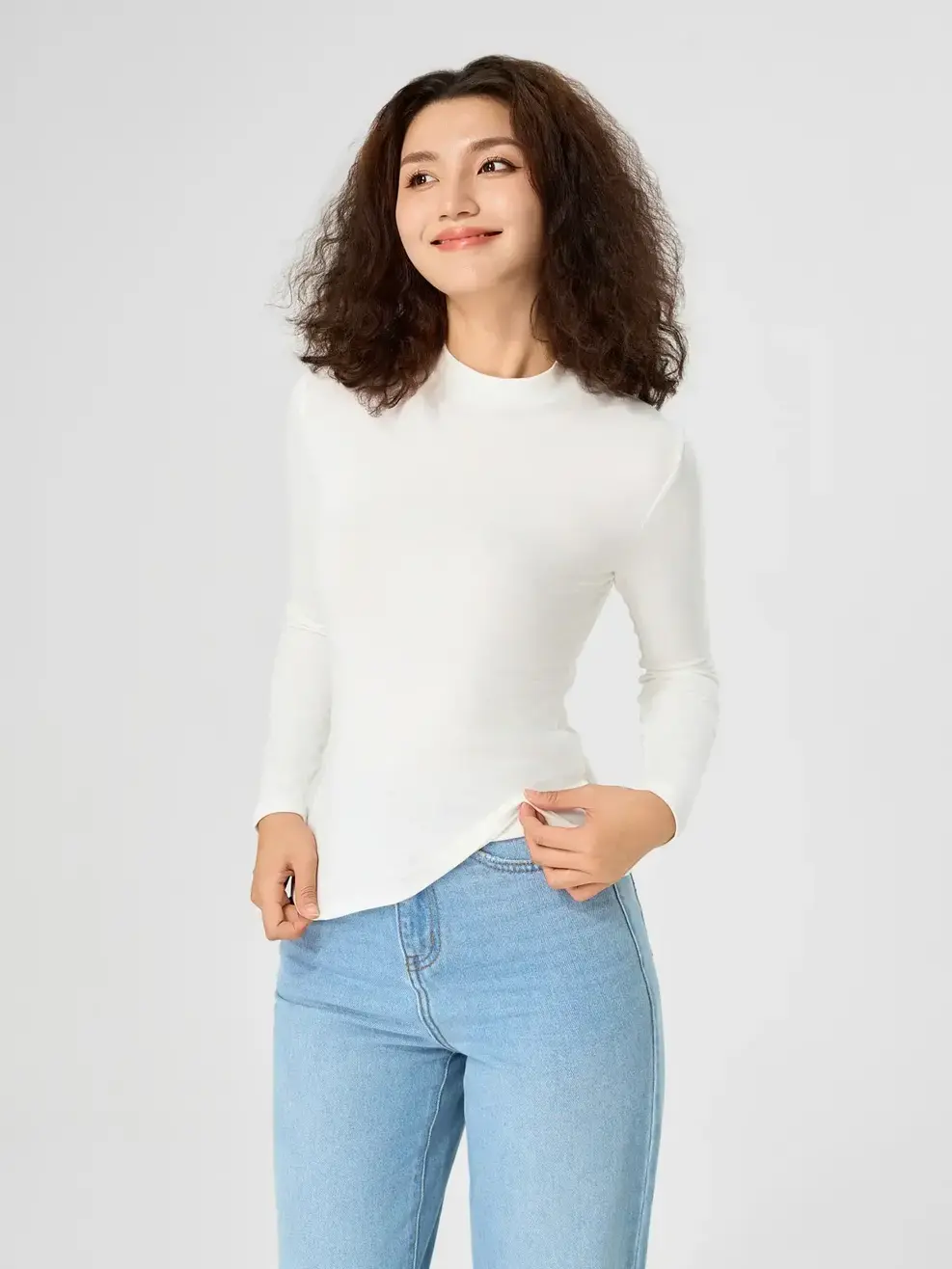 Áo Body Giữ Nhiệt Nữ Cổ 3cm(atn7007) - Trắng 001 - S