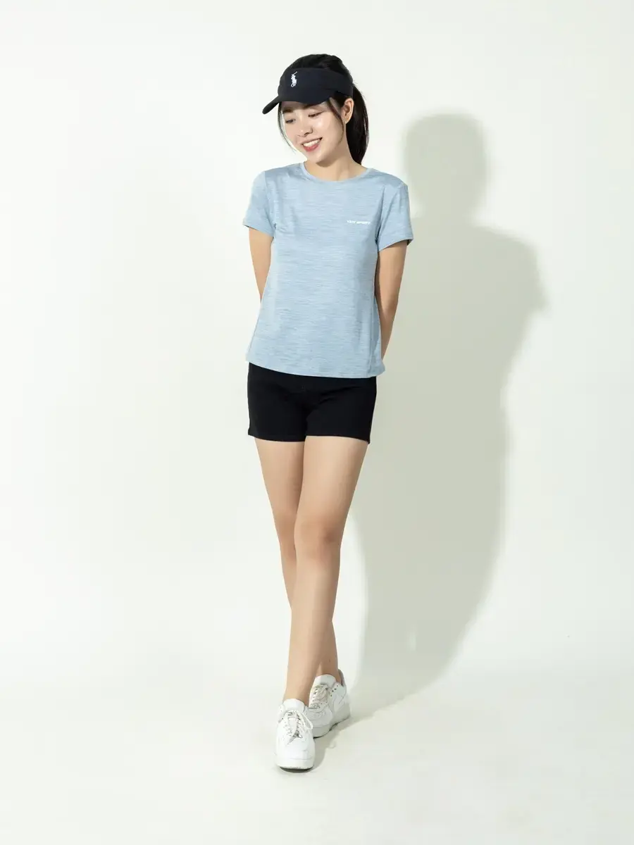 T-shirt thể thao nữ melange in keep going - Ghi - M