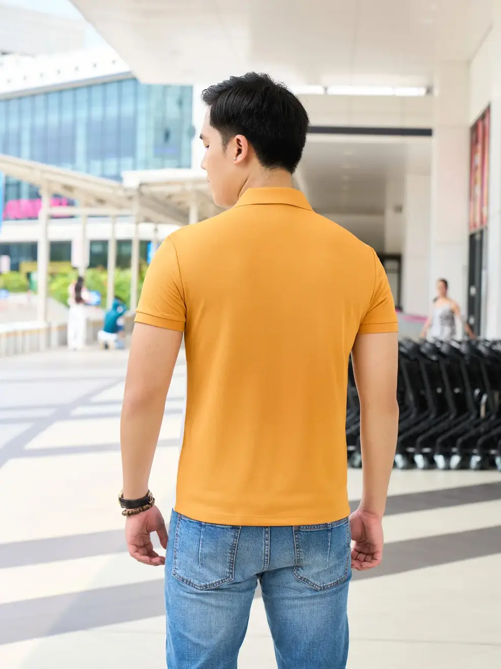 Áo Polo Nam Cafe thêu chó - Vàng - 3XL