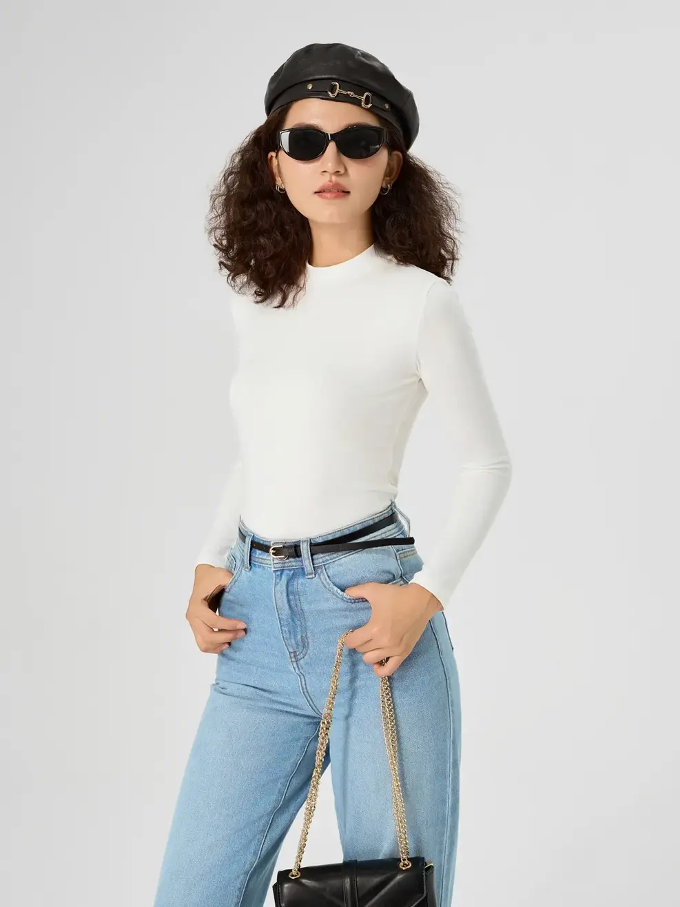 Áo Thu Đông Nữ Giữ Nhiệt Cổ  3cm - Trắng - XL