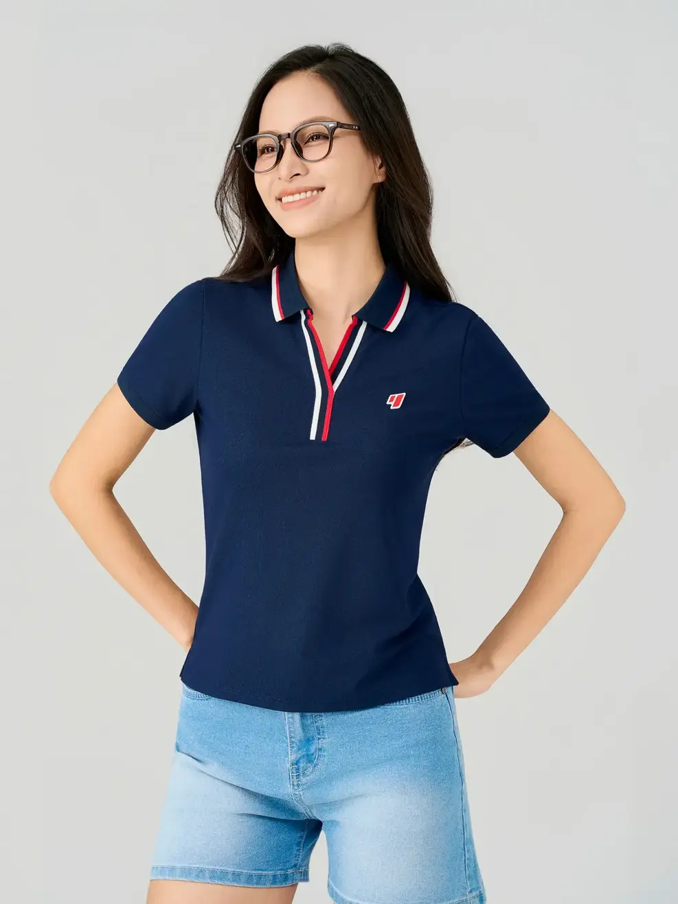 Áo Polo Bo Phối Màu - Tím than 036 - S