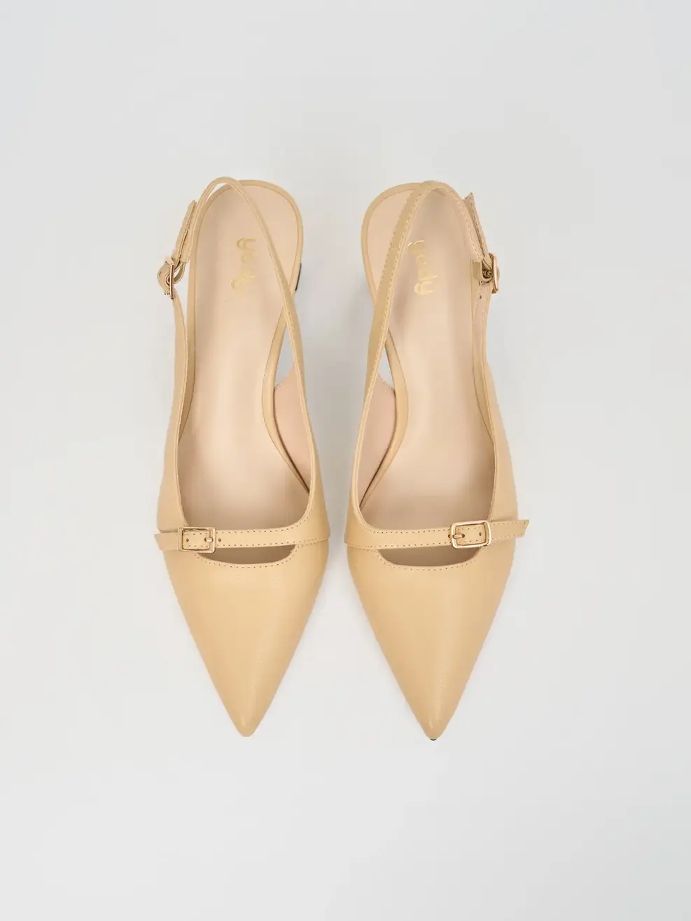 Giày Cao Gót Nữ Hở Hậu - Be - 35