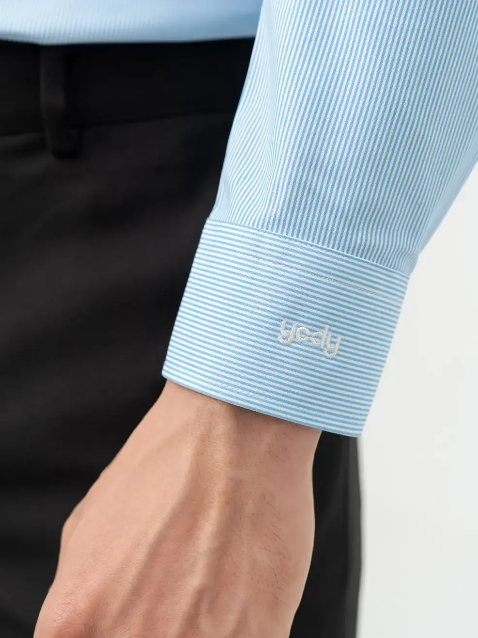 Áo Sơ-mi nam dài tay Knit kẻ sọc (SMM7019) - Kẻ Xanh Da Trời 192 - M