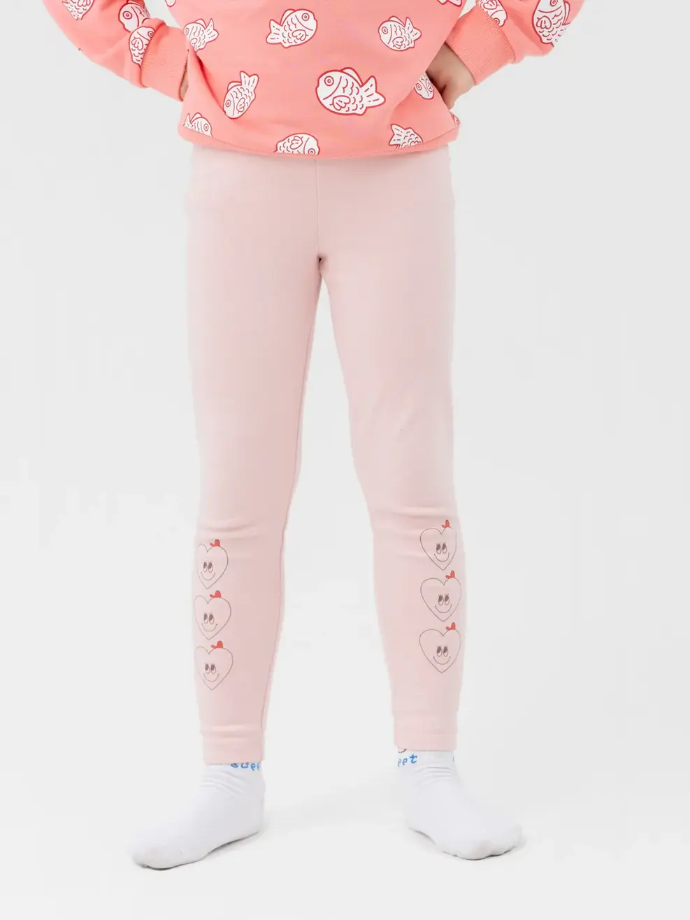 Quần Leging Bé Gái In Trái Tim - Hồng - 2