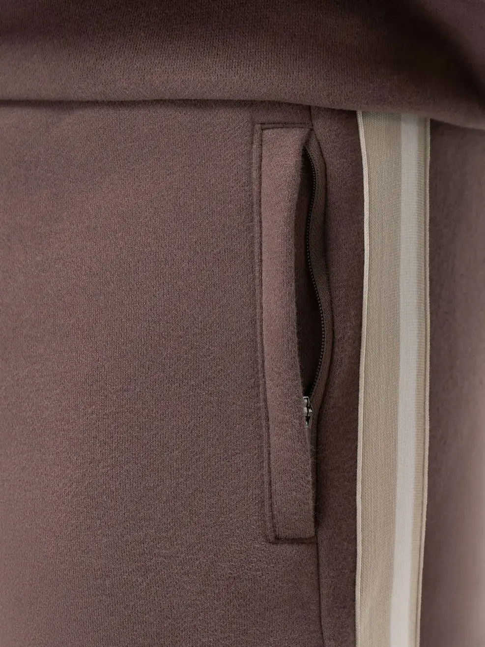 Bộ Đồ Nam Half Zip Phối Dây Dệt - Nâu 064 - L