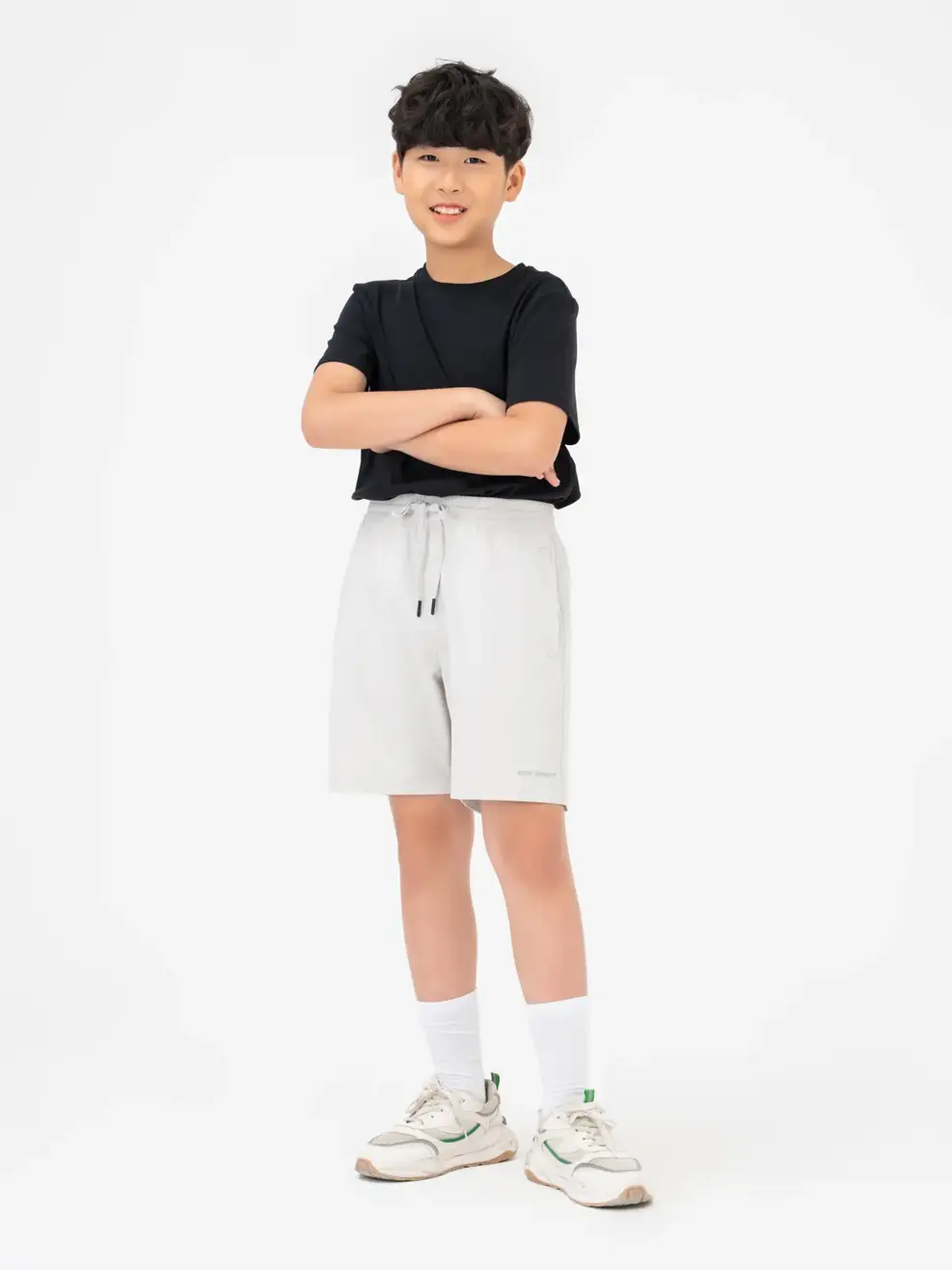 Quần Short Thể Thao Kid Túi Ốp - Ghi Sáng  - 8
