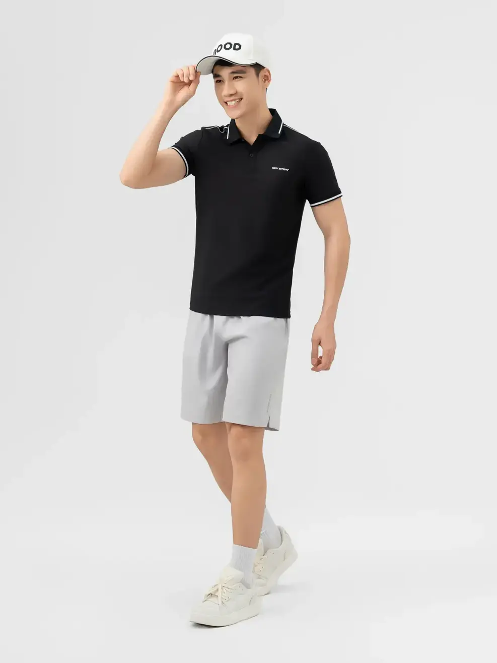 Áo Polo THỂ THAO NAM PHỐI LÉ NỔI BẬT ( SAM7017) - Đen 003 - M