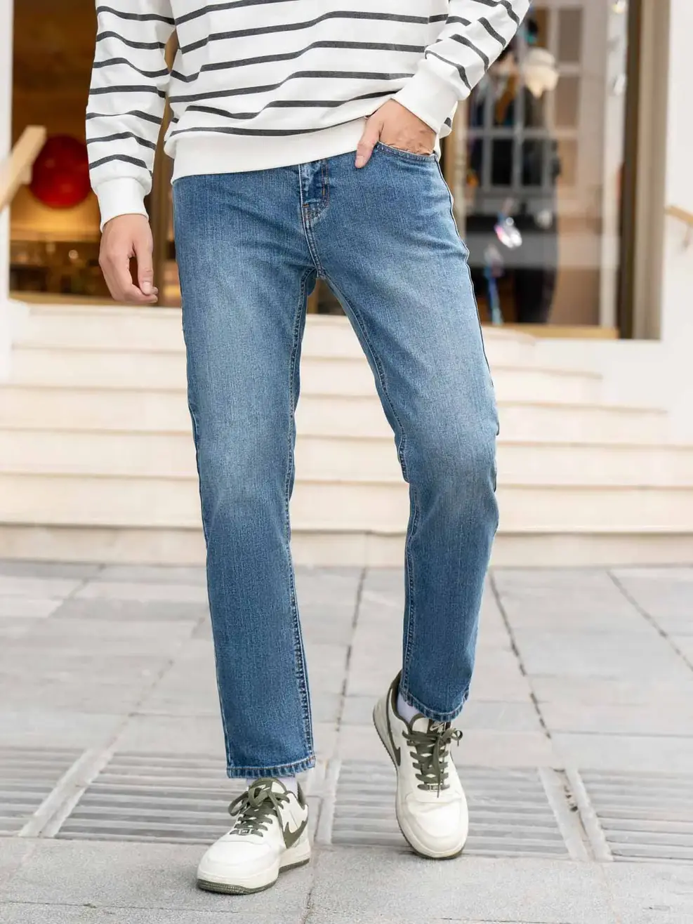 Quần Jeans Nam Slim Cotton Usa Co Giãn 85 - Xanh - 28