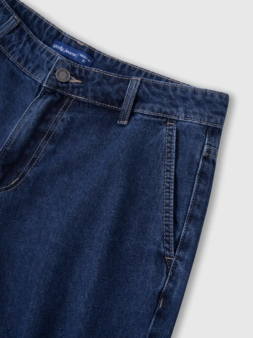 Quần Short Jeans Regular Indigo Túi chéo - Màu chàm 001 - 28
