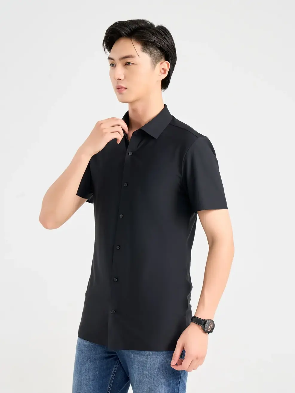 Sơ Mi Cộc Tay Nam S.cool - Đen - M