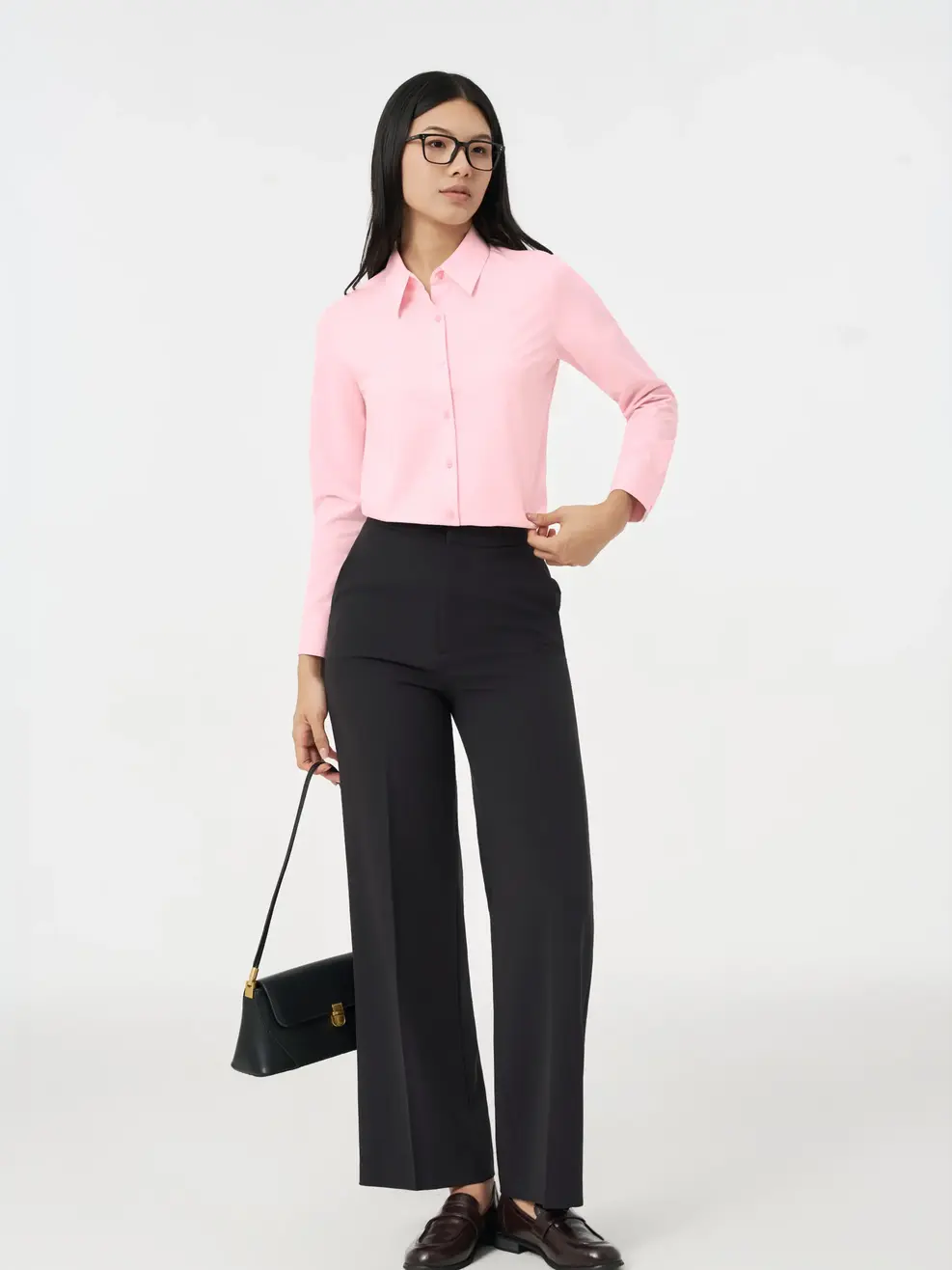 Áo Sơ-mi regular wrap knit essential - Hồng 154 - S