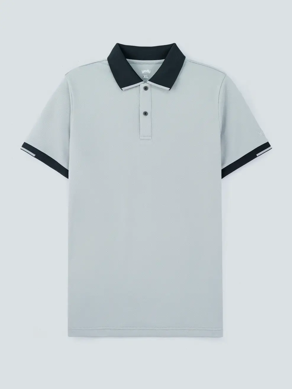 Áo Polo Nam In Thân Sau Phối Bo - Ghi - M