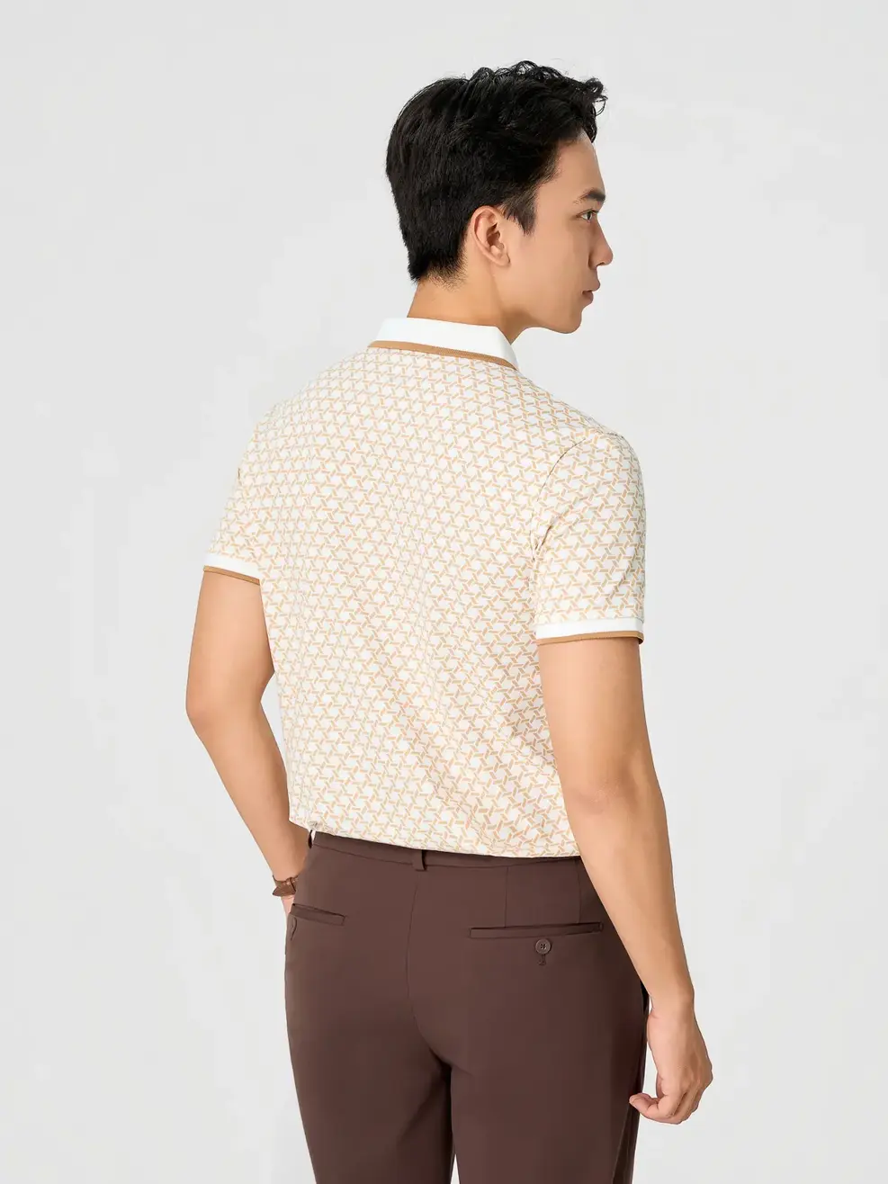 Áo Polo Hoạ Tiết In Tràn - Hoạ Tiết Be 004 - S