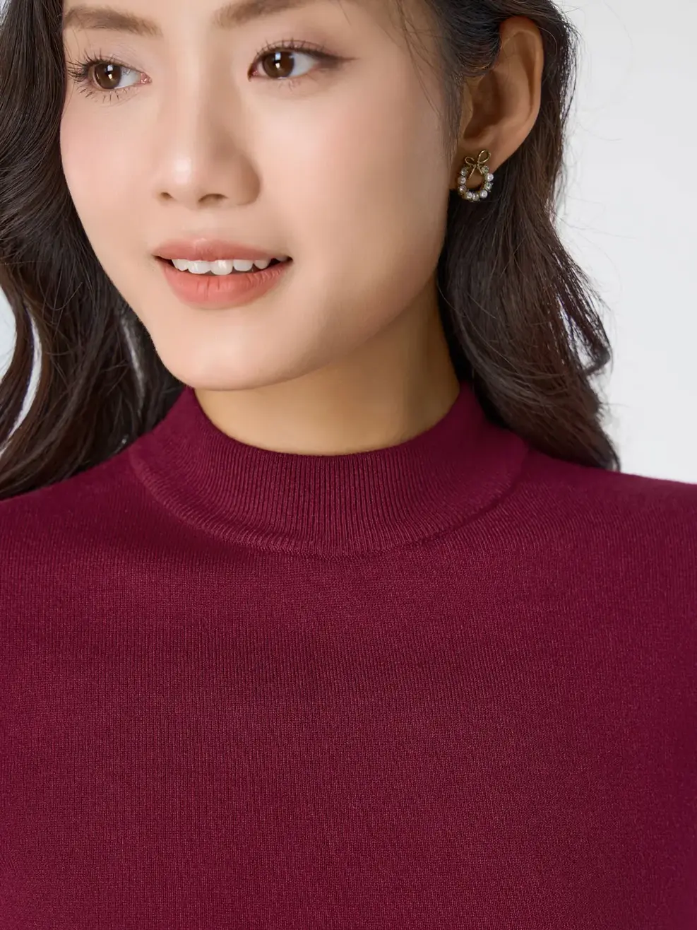 Áo Len Nữ Ngắn Tay Bo Gấu - Đỏ 033 - M