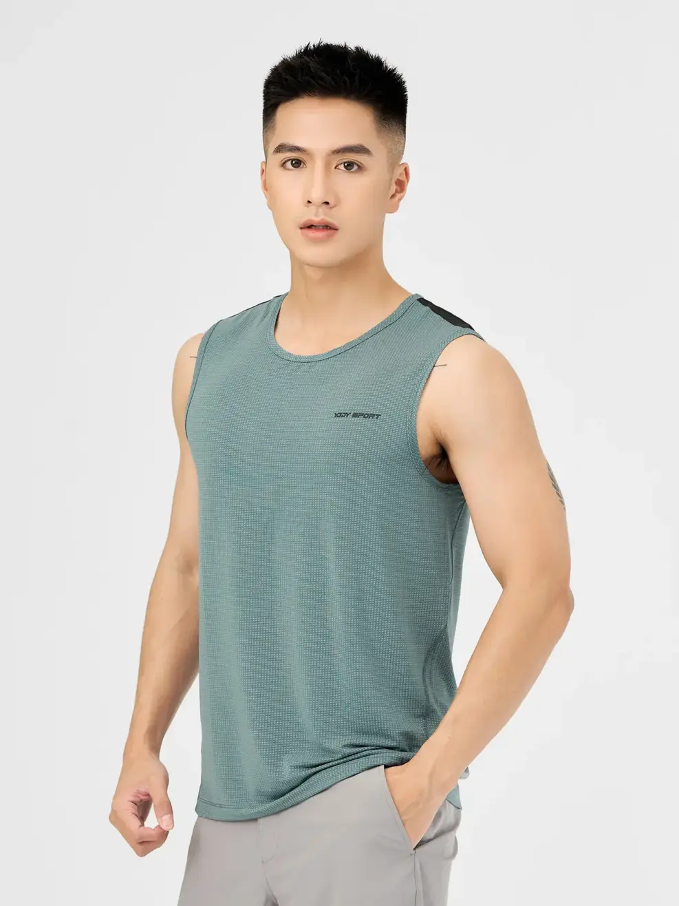 T-shirt Thể Thao Nam Tanktop - Xanh ghi - M