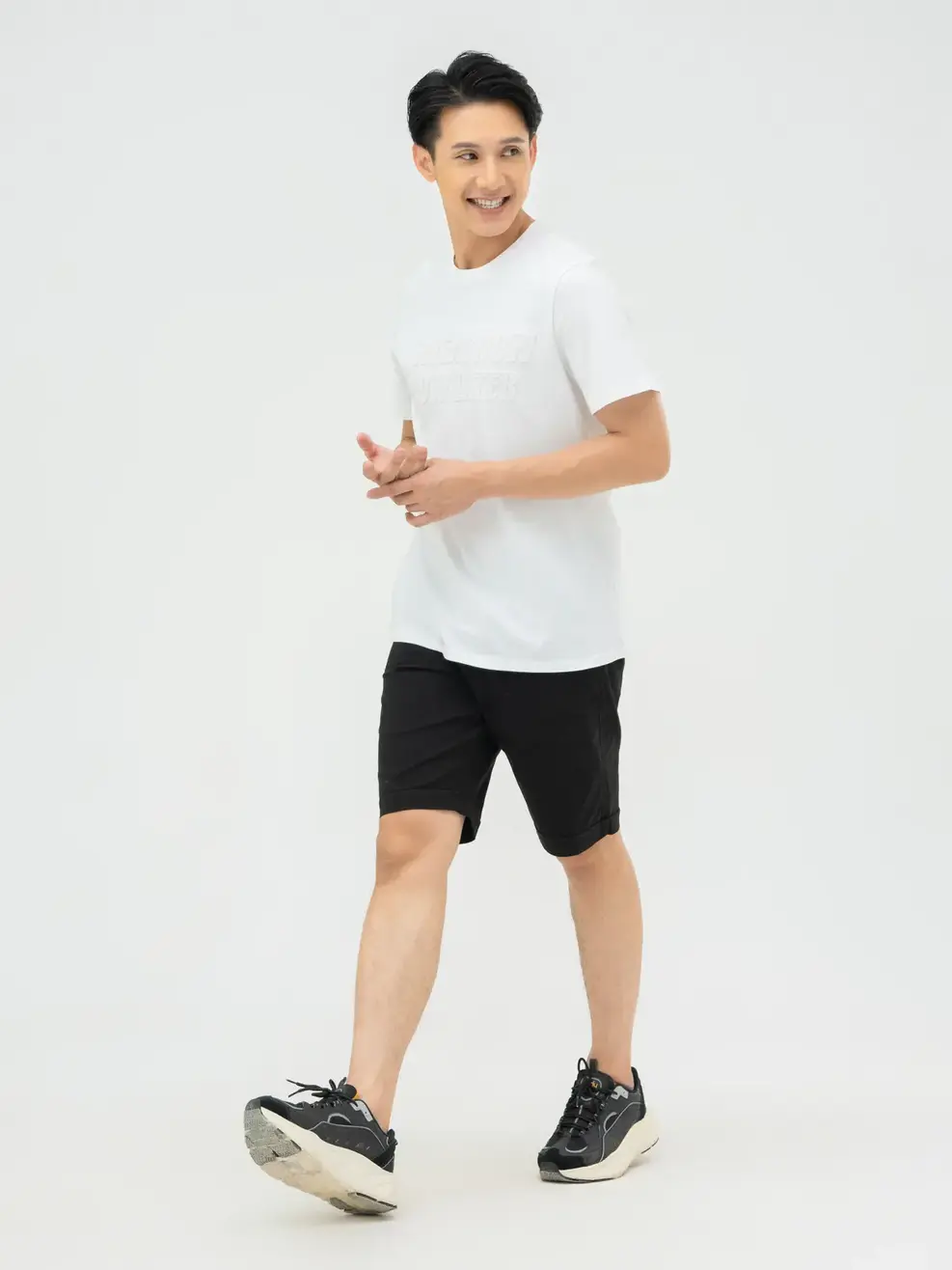 T-shirt Nam Dập Chữ Nổi Cotton Usa - Trắng 1 - M