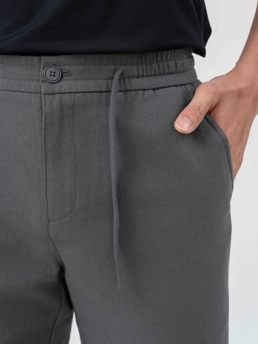 Quần Short Nam Đũi Cạp Chun - Xám - 29