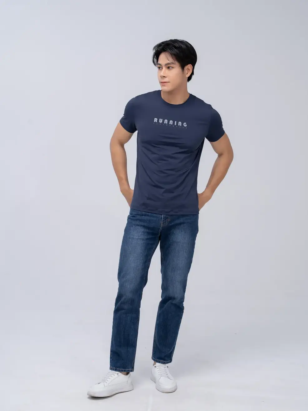 T-shirt thể thao nam running 2 - Tím than - XL