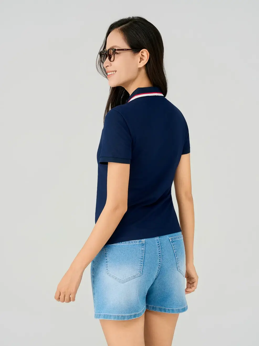 Áo Polo Bo Phối Màu - Tím than 036 - S