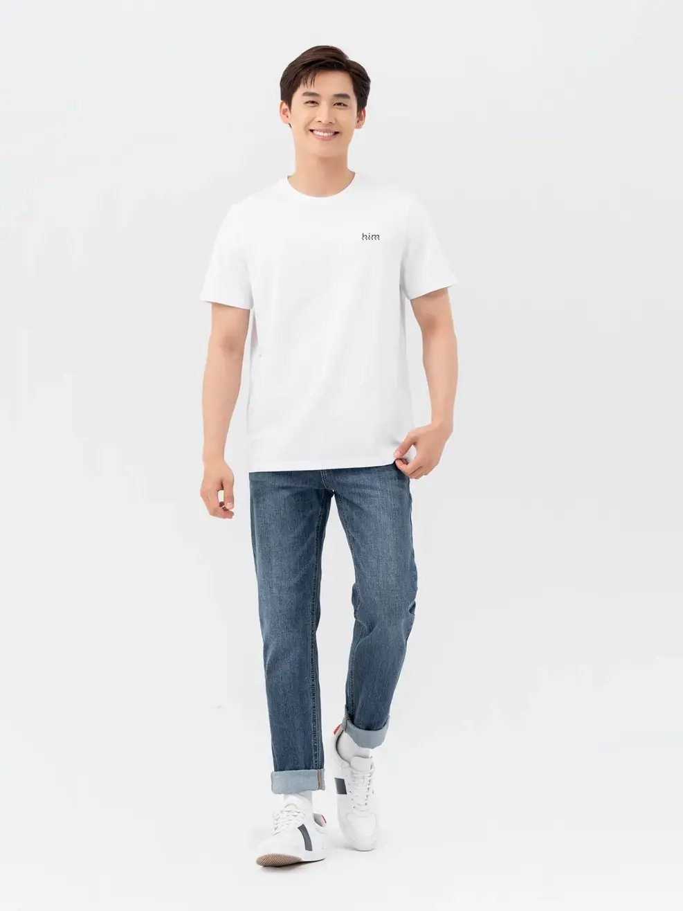 T-shirt Nam In Chứ Him Bột Ngô - Trắng 1 - M