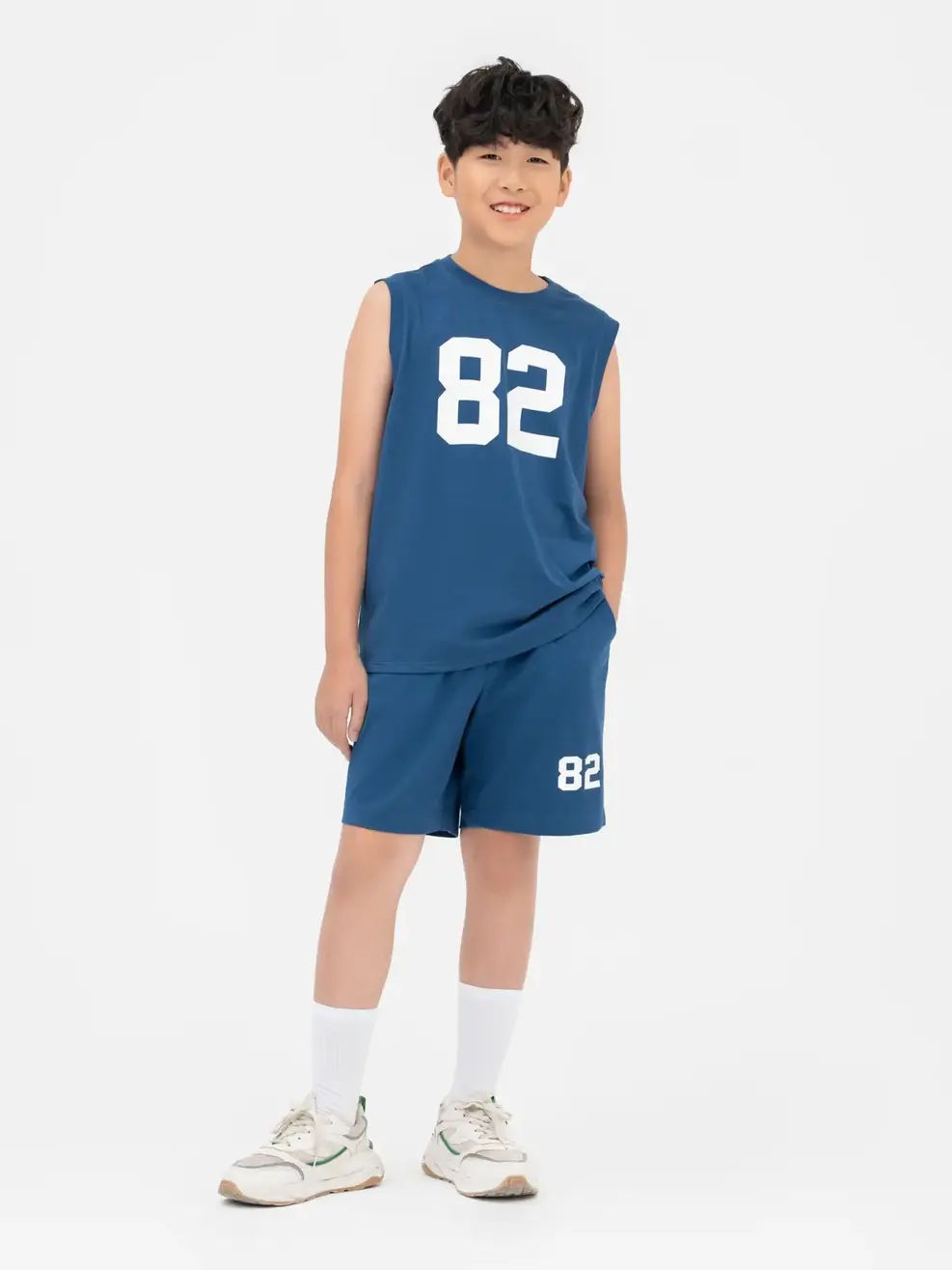 Đồ Bộ Kid Lớn Ba Lỗ In 82 - Xanh đậm - 10