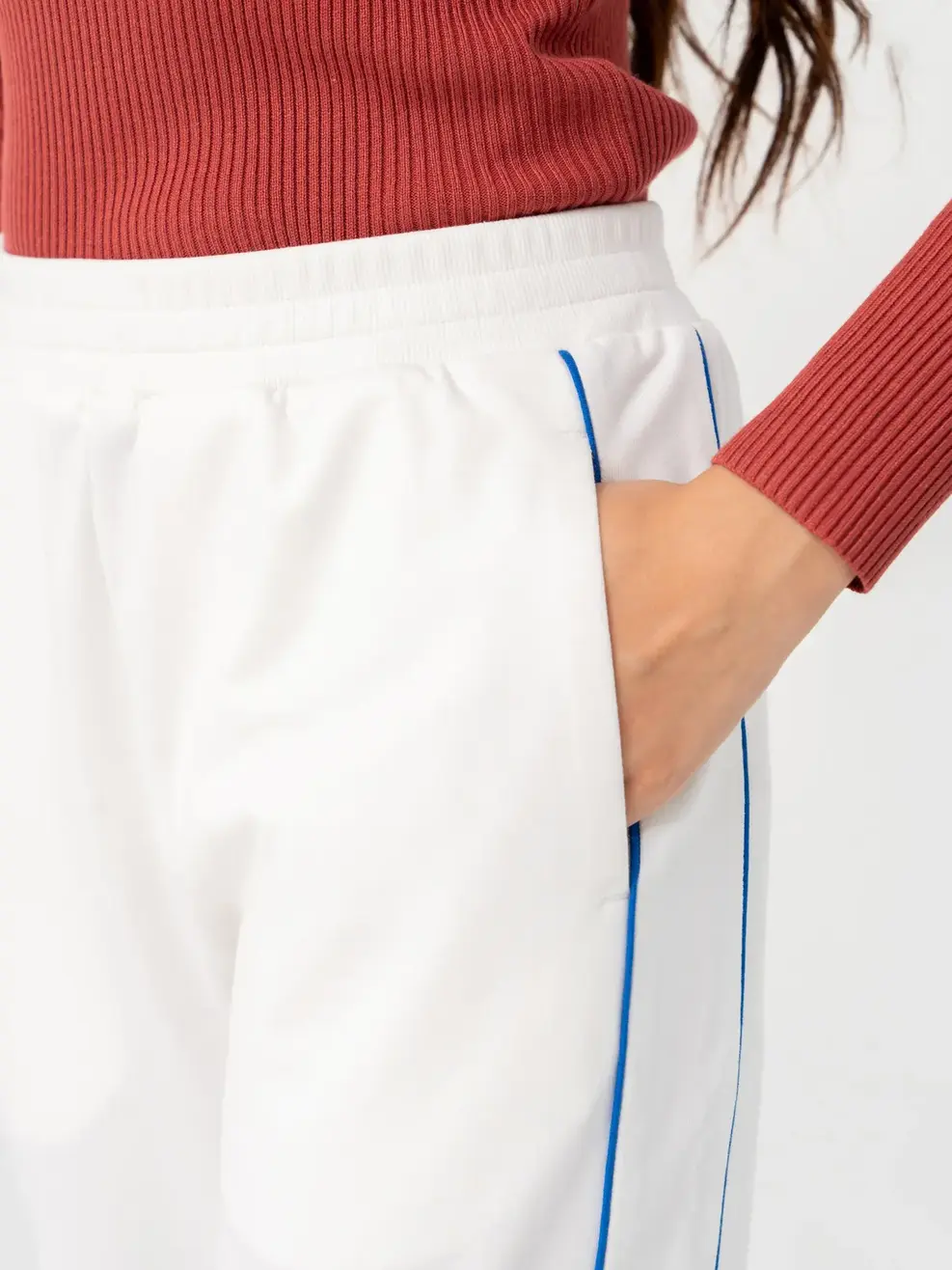 Quần Nỉ Nữ Lé Phối - Trắng - S