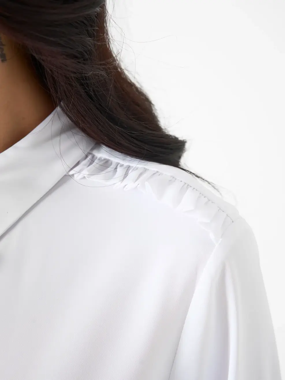 Sơ Mi Dài Tay Nữ Hoa Nơ - Trắng - S