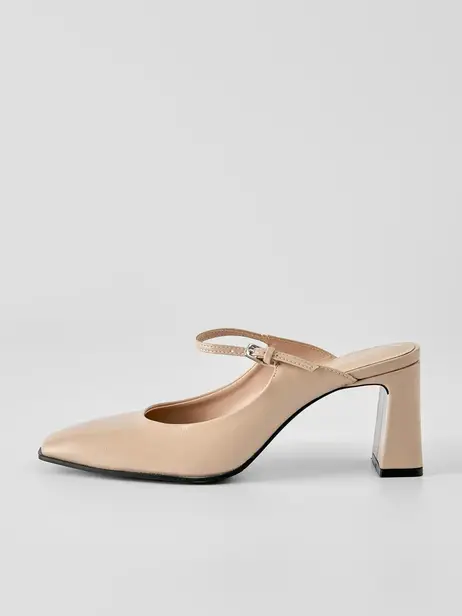 Giày Cao Gót Nữ Mũi Vuông Đế Bản To Hở Hậu