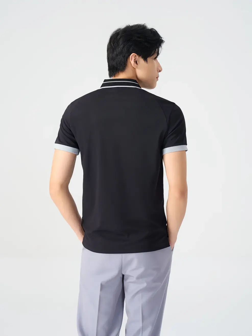 ÁO POLO NAM CAN VAI TÚI CƠI - Đen - M