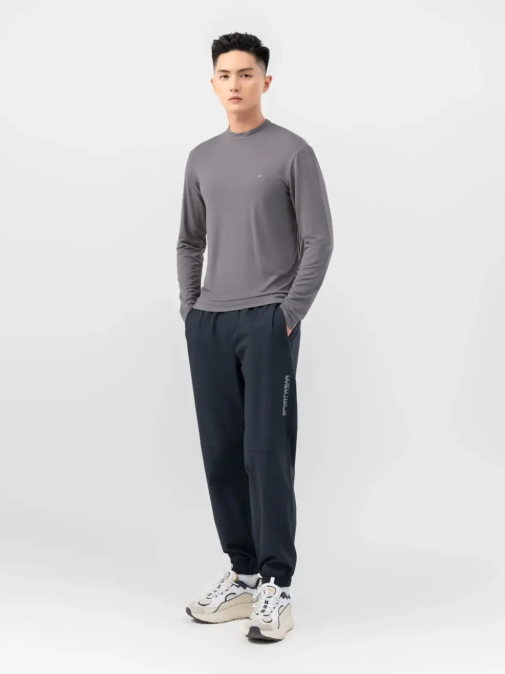 Quần Gió Thể Thao Nam In Running - Navy Đậm - M