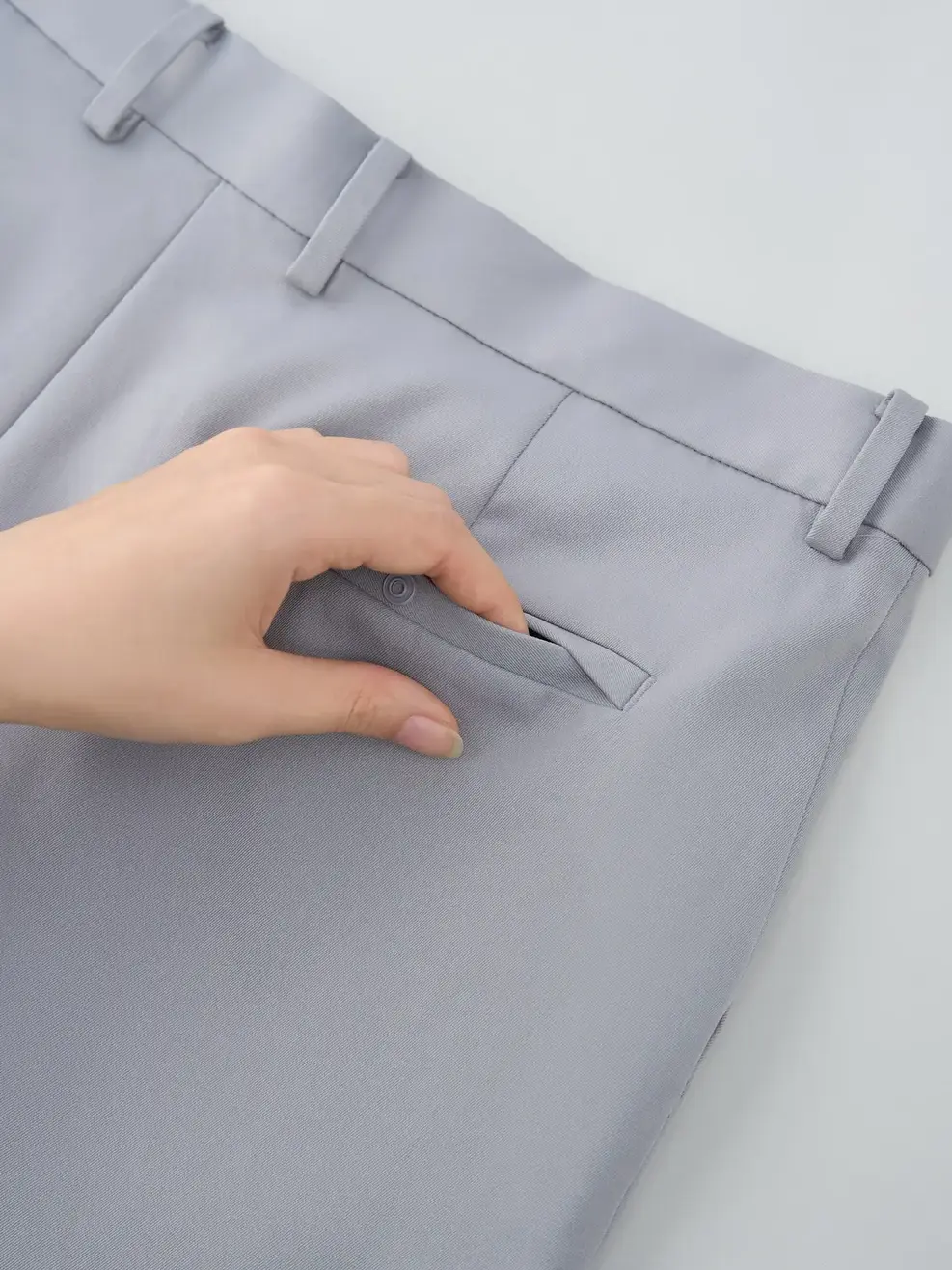 Quần Âu Nam Cạp Chun Ốp Cúc Bấm - Ghi sáng - 33