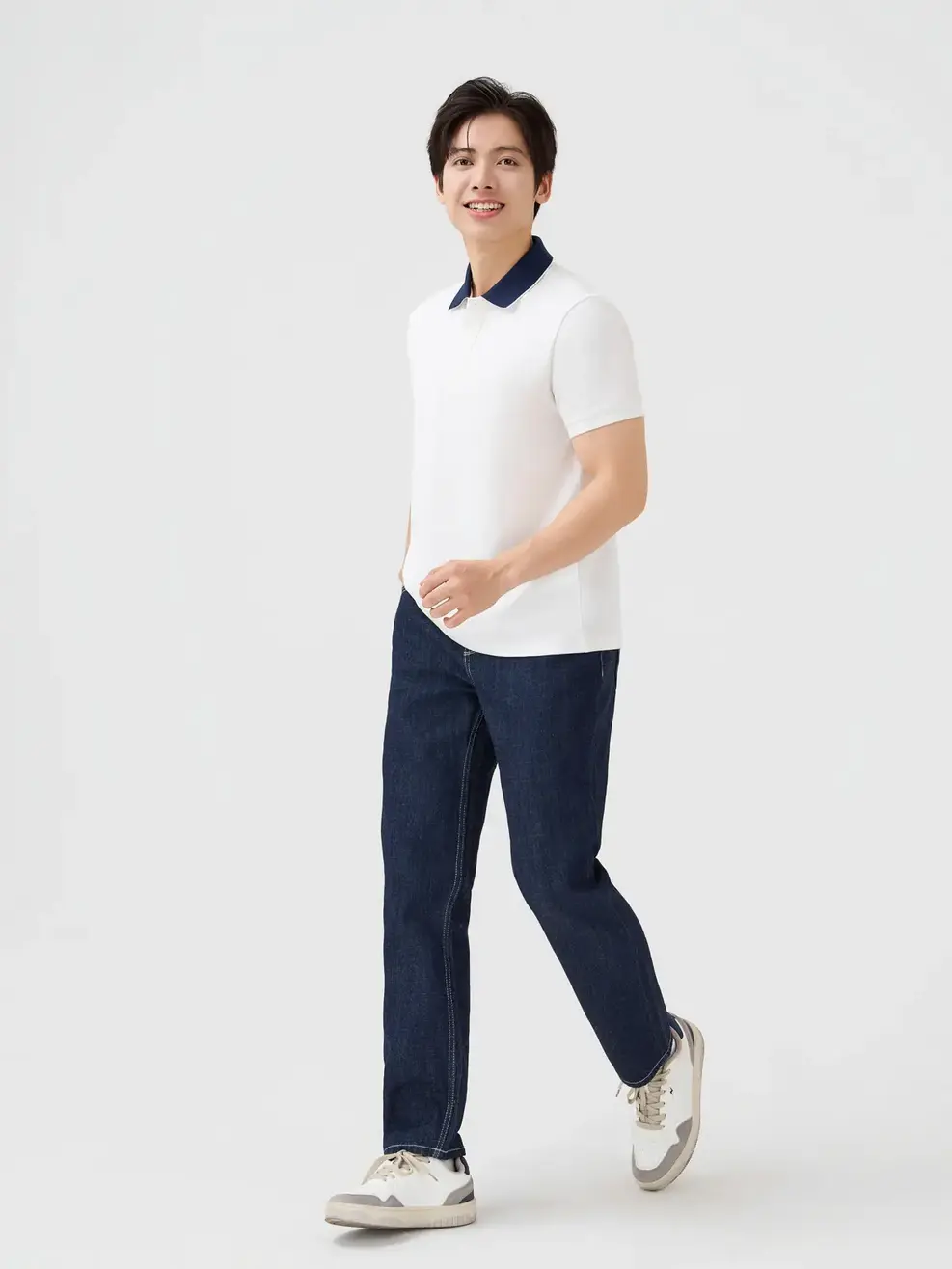 Áo Polo Nam Ngắn Tay Cổ Phối Bo - Trắng 001 - M