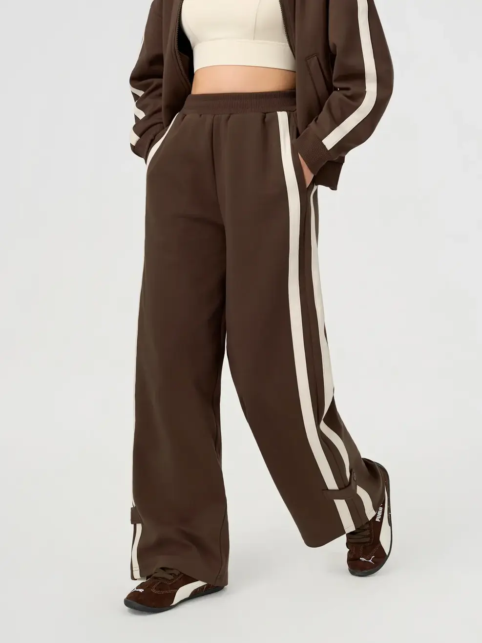 Bộ Đồ Nữ Áo Khoác Phối Màu - NÂU 147 - S