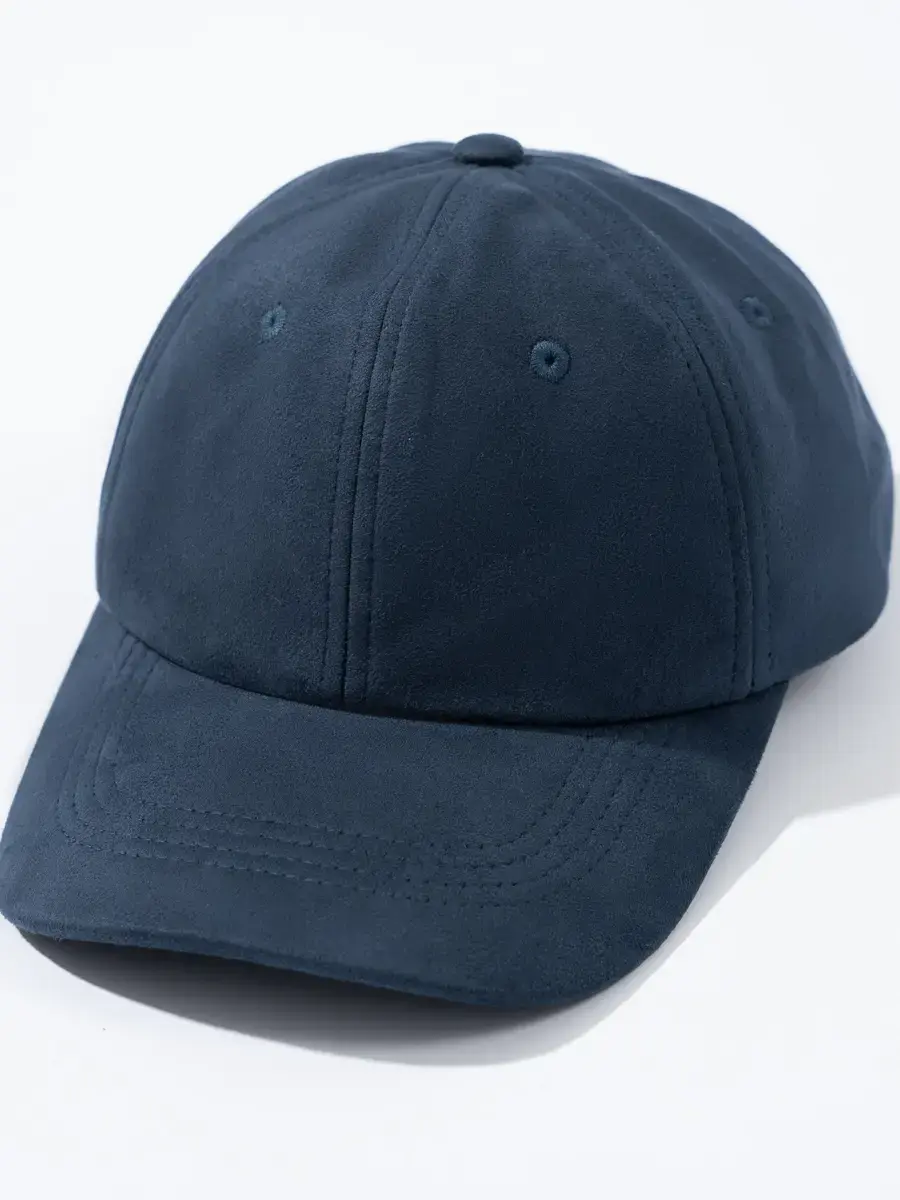 Mũ Nam Trơn Vải Da Lộn - Xanh đen