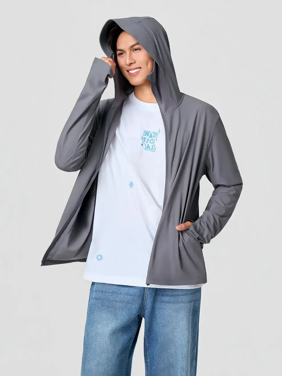 Áo Khoác Chống Nắng thời trang mũ liền - Chì 023 - XL