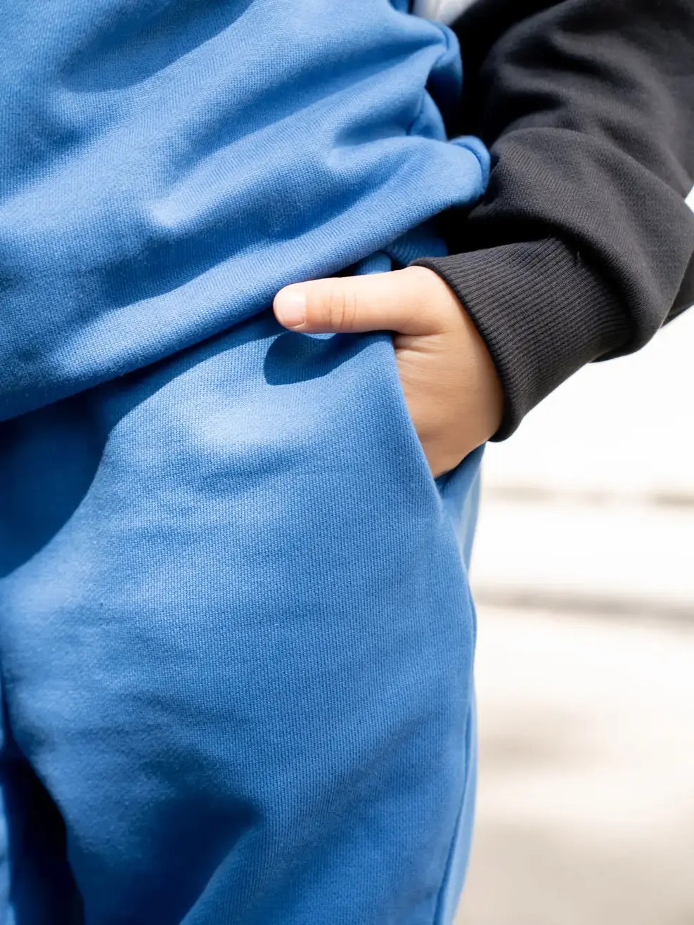 Bộ đồ kid nỉ phối in Dog Goods - Xanh dương - 2