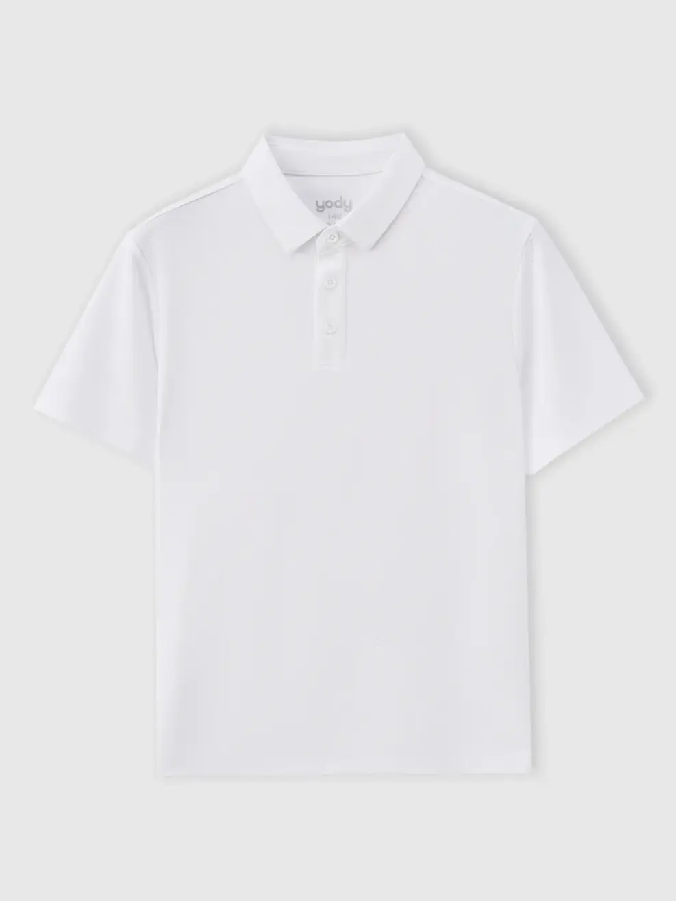 Áo Polo Teen Cổ Ép Có Xẻ Tà - Trắng 001 - 140