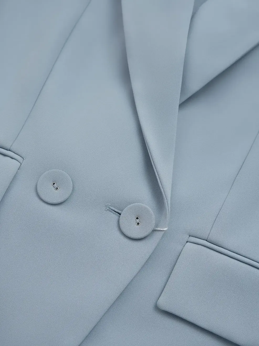 Vest Nữ Dáng Blazer Nắp Túi Xẻ Sau - Xanh lơ - S