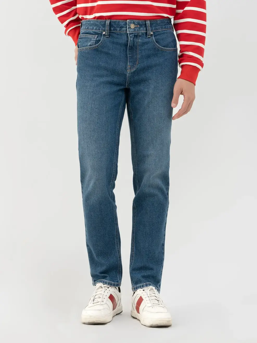 Quần Jeans Nam Cotton Dày Dặn Bền Bỉ - Xanh - 28