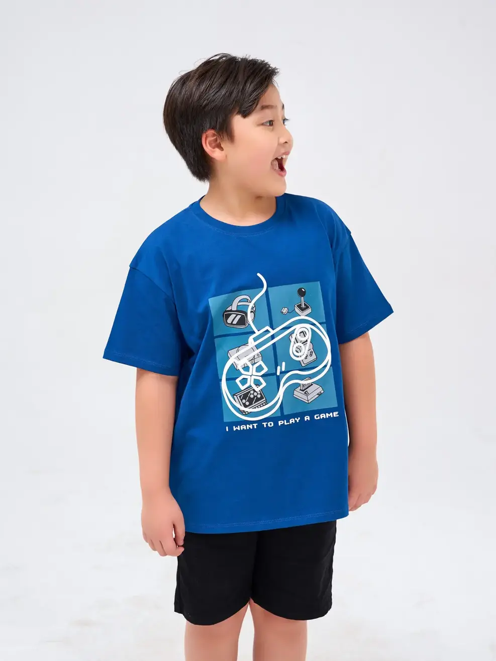 T-shirt kid bé trai lớn in play game 2 - Cổ vịt - 14