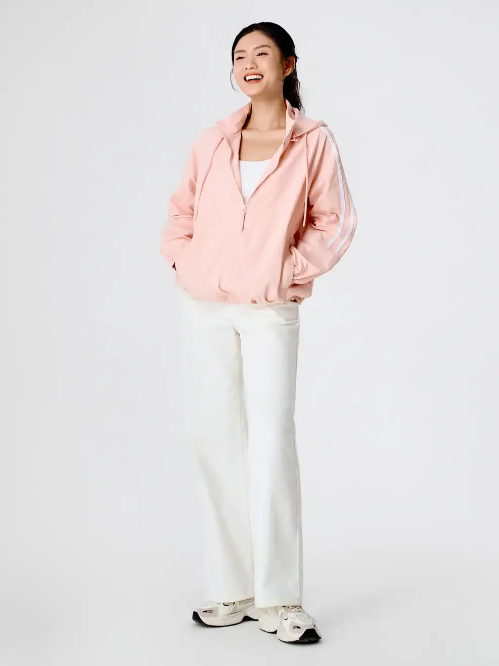 Áo Khoác Gió Nữ Dáng Rộng Phối Dây Dệt - hồng 047 - S