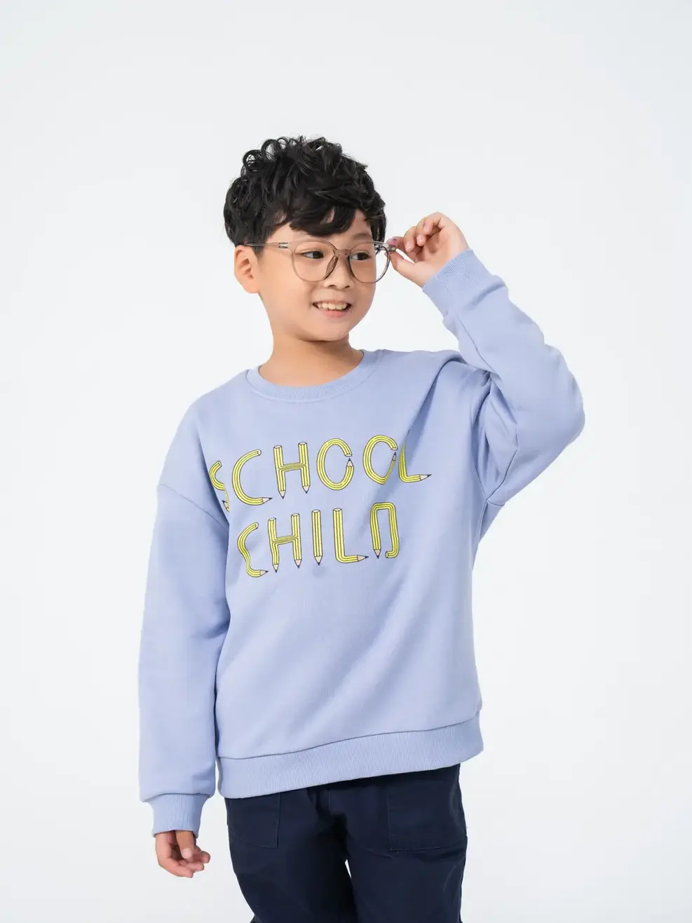 Áo nỉ kid lớn in School child - Tím - 10
