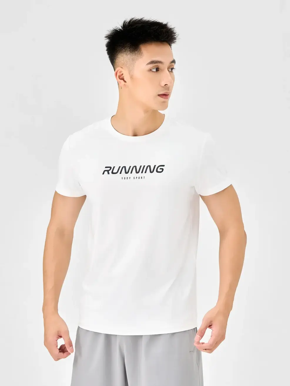 T-shirt Thể Thao Nam In Running - Trắng - M