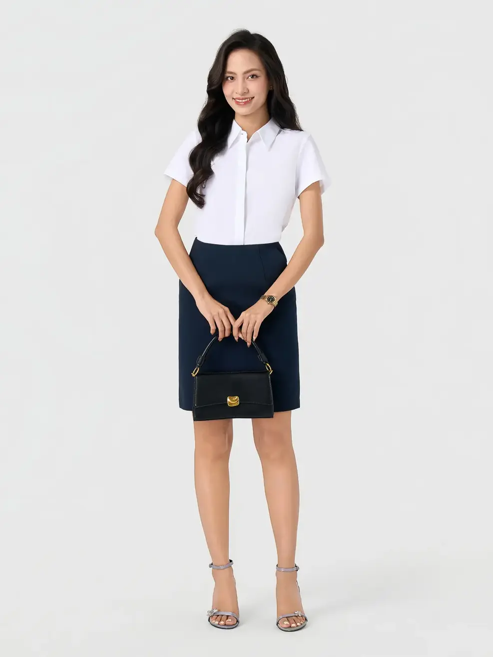 Áo Sơ-mi Ngắn Tay Nano Slim Fit Essential - Trắng 001 - S