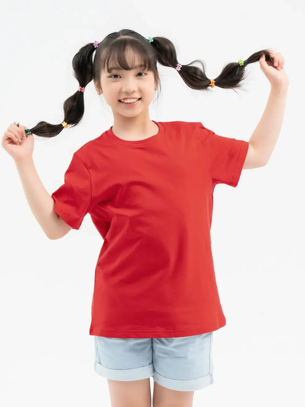 T-shirt Kid Lớn Cơ Bản Cotton Usa - Đỏ - 8