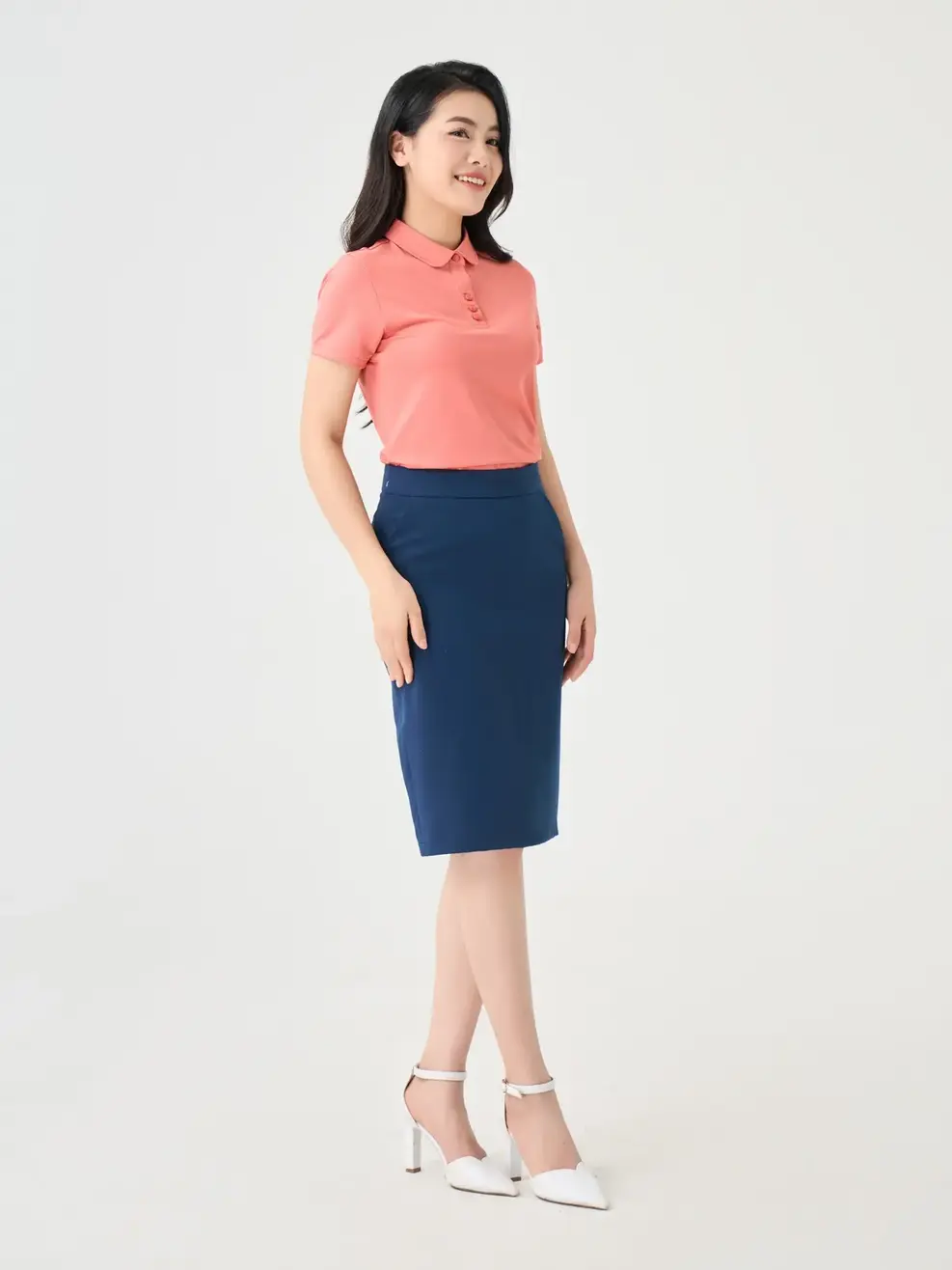 Áo Polo Nữ Cổ Sen - Gạch - S