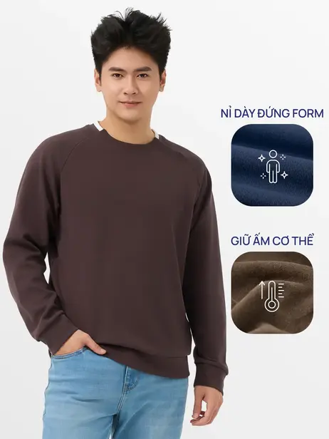 Áo Nỉ Nam Tay Raglan Bo Phối