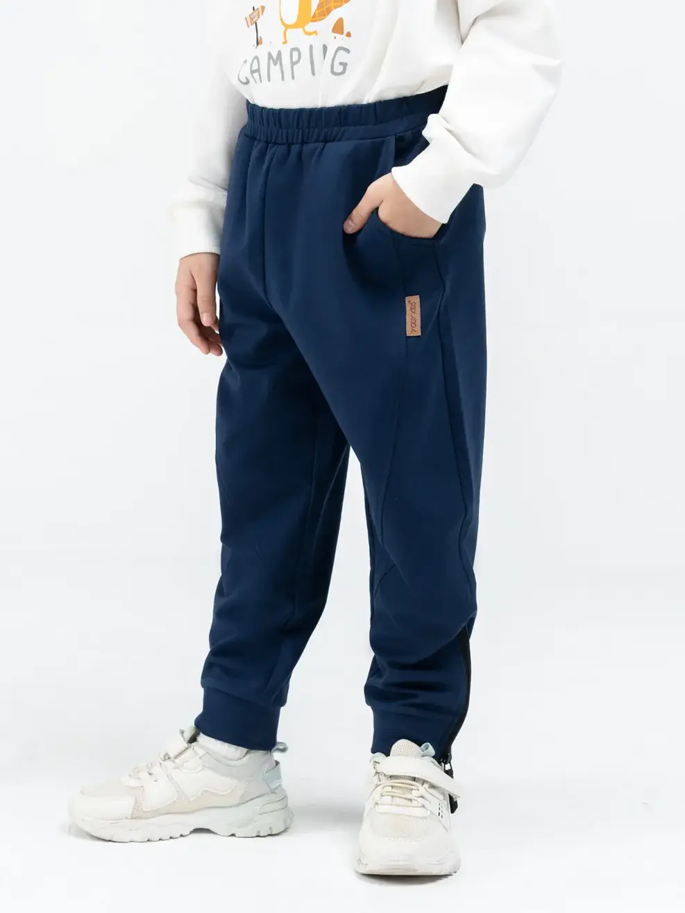 Quần nỉ kid khóa gấu - Tím than - 2