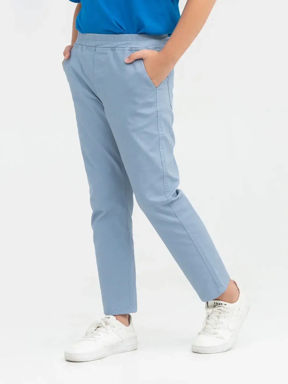 Quần Jeans Kid Khaki Suông Túi Ốp - Xanh lơ - 6