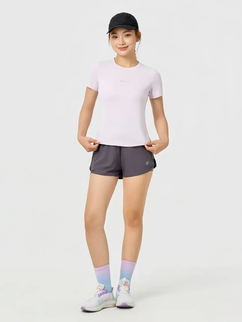 Quần Shorts Thể Thao Siêu Nhẹ 2 Lớp - Than chì 002 - S
